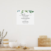 Botanische Hochzeit der grünen Foliage Poster (Küche)