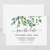 Botanische Hochzeit der grünen Foliage Save The Date (Vorne/Hinten)