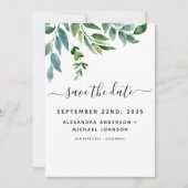 Botanische Hochzeit der grünen Foliage Save The Date (Vorderseite)