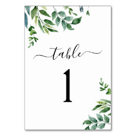 Botanische Hochzeit der grünen Foliage Tischnummer