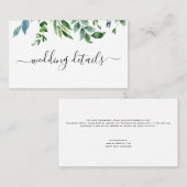 Botanische Hochzeit der grünen Foliage Visitenkarte (Vorne/Hinten)