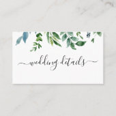 Botanische Hochzeit der grünen Foliage Visitenkarte (Vorderseite)