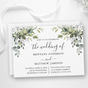 Botanische Hochzeit der Kalligraphie Einladung