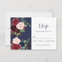 Botanische Hochzeit der Marine Burgundy Modern Sim