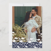 Botanische Hochzeit der Marine Einladung (Rückseite)