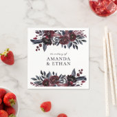 Botanische Hochzeit der Marine und des Burgund Serviette (Beispiel)