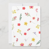 Botanische Hochzeit der Minimalistischen Wildblume Einladung (Rückseite)