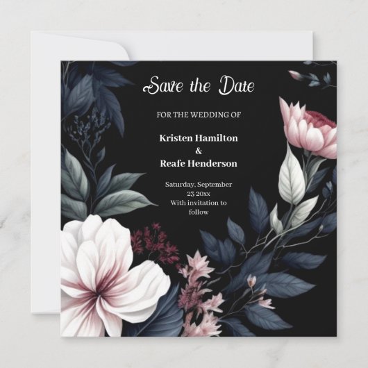 Botanische Hochzeit der Moderne Whimsy Save The Date (Vorderseite)