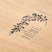 Botanische Hochzeit der modernen Black Bird Acryleinladungen (Ablage )