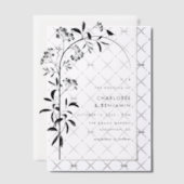 Botanische Hochzeit der modernen Black Bird Pergament Einladungen (Versetzt (Einladung))