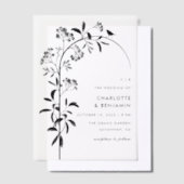 Botanische Hochzeit der modernen Black Bird Pergament Einladungen (Versetzt)