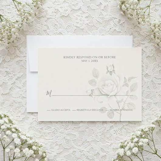Botanische Hochzeit der modernen Rose RSVP Karte