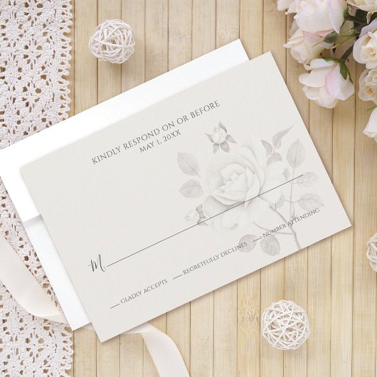 Botanische Hochzeit der modernen Rose RSVP Karte