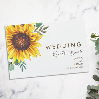 Botanische Hochzeit der modernen Sonnenblume Gästebuch