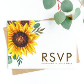 Botanische Hochzeit der modernen Sonnenblume RSVP Karte