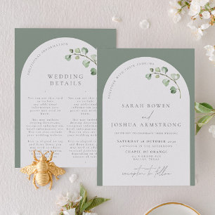 Botanische Hochzeit der modernen Sonnenterrasse Einladung