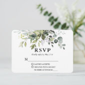 Botanische Hochzeit der modernen Wasserfarbe RSVP Karte (Stehend Vorderseite)