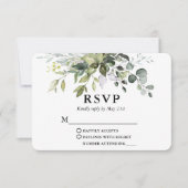 Botanische Hochzeit der modernen Wasserfarbe RSVP Karte (Vorderseite)