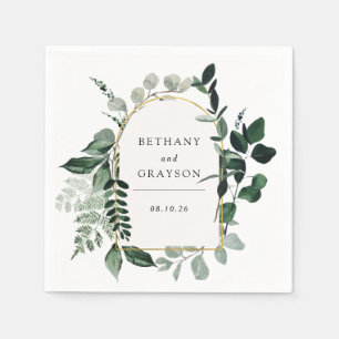 Botanische Hochzeit der modernen Wasserfarbe Serviette