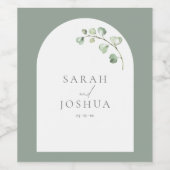 Botanische Hochzeit der modernen Zeitschrift "Grün Weinetikett (Einzelnes Label)