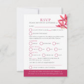 Botanische Hochzeit der Roten Orchidee RSVP Karte (Vorderseite)