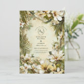 Botanische Hochzeit der Waldlandschaft Einladung (Stehend Vorderseite)