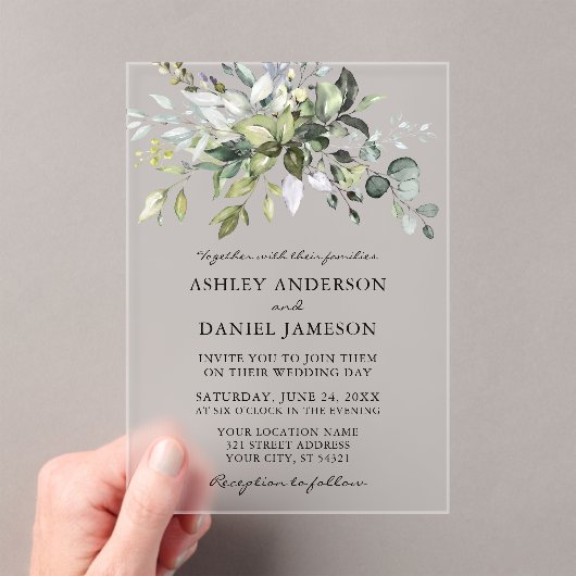 Botanische Hochzeit der Wasserfarbe Acryleinladungen (Insitu (Handheld))