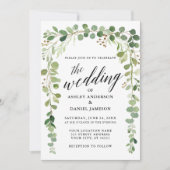 Botanische Hochzeit der Wasserfarbe Einladung (Vorderseite)
