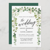 Botanische Hochzeit der Wasserfarbe Einladung (Vorne/Hinten)