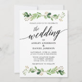 Botanische Hochzeit der Wasserfarbe Einladung (Vorderseite)