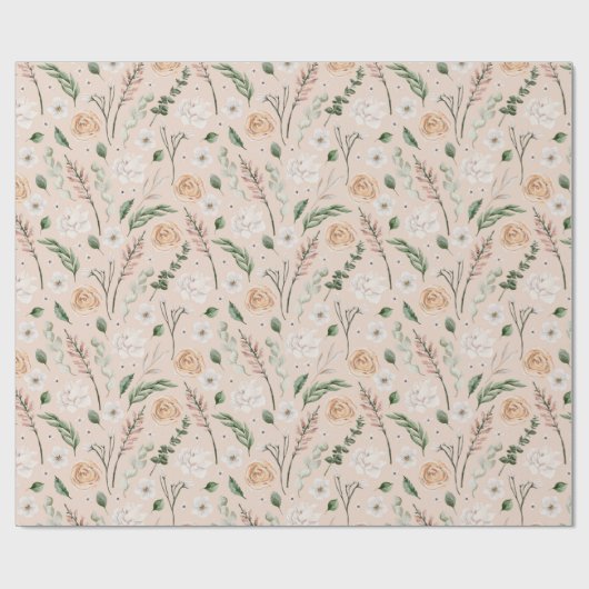 Botanische Hochzeit der Wasserfarbe Geschenkpapier (Flach)