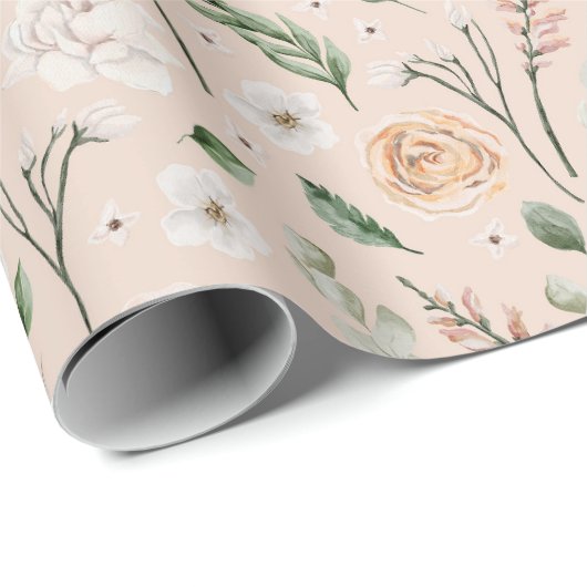 Botanische Hochzeit der Wasserfarbe Geschenkpapier (Rolleneckpunkt)