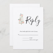 Botanische Hochzeit der Wasserfarben-UAWG Begleitkarte (Vorne/Hinten)