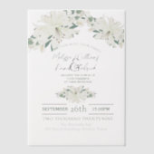 Botanische Hochzeit der Weißen Blüte Pergament Einladungen (Vorderseite)