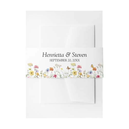Botanische Hochzeit der Wildblume Watercolor Einladungsbanderole (Vorderseite Beispiel)