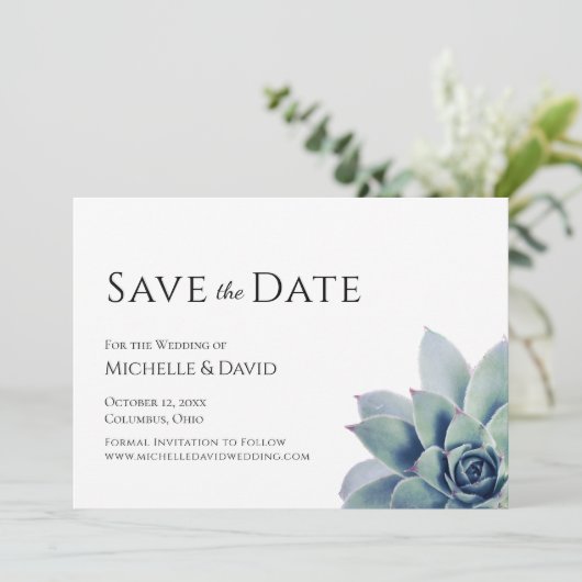Botanische Hochzeit der Wüste Save The Date (Stehend Vorderseite)