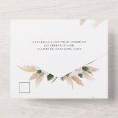 Botanische Hochzeit des Bohemian Pampas All In One Einladung (Rückseite)