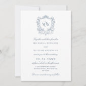 Botanische Hochzeit des Logos für Vintages Wappen Einladung (Vorderseite)