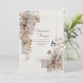 Botanische Hochzeit des modernen Volkes Einladung (Stehend Vorderseite)