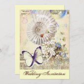 botanische Hochzeit des romantischen Einladung (Vorne/Hinten)