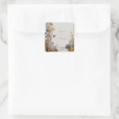 Botanische Hochzeit des Vintagen Volkes Quadratischer Aufkleber (Tasche)