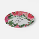 Botanische Hochzeit des Wasserfarben Pappteller (Schrägansicht)