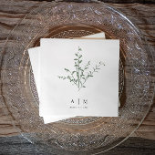 Botanische Hochzeit einer modernen, einfachen Zwei Serviette