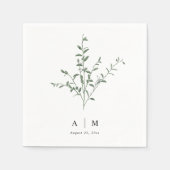 Botanische Hochzeit einer modernen, einfachen Zwei Serviette (Vorderseite)