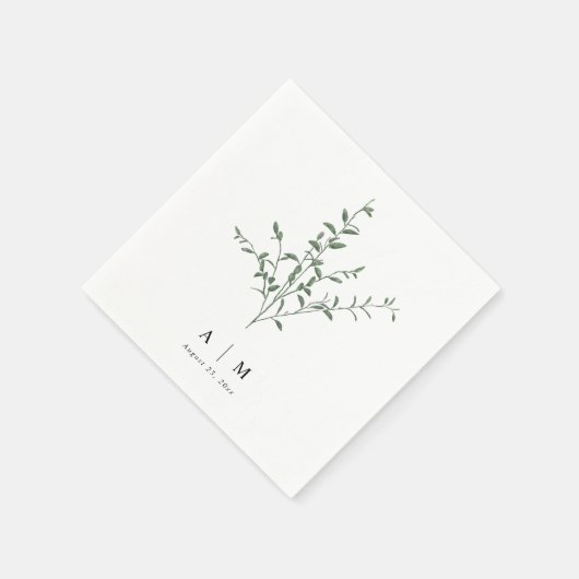Botanische Hochzeit einer modernen, einfachen Zwei Serviette (Ecke)