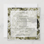 Botanische Hochzeit eines Vintagen Blumentoils Einladung (Rückseite)