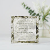 Botanische Hochzeit eines Vintagen Blumentoils Einladung (Stehend Vorderseite)