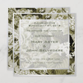 Botanische Hochzeit eines Vintagen Blumentoils Einladung (Vorne/Hinten)