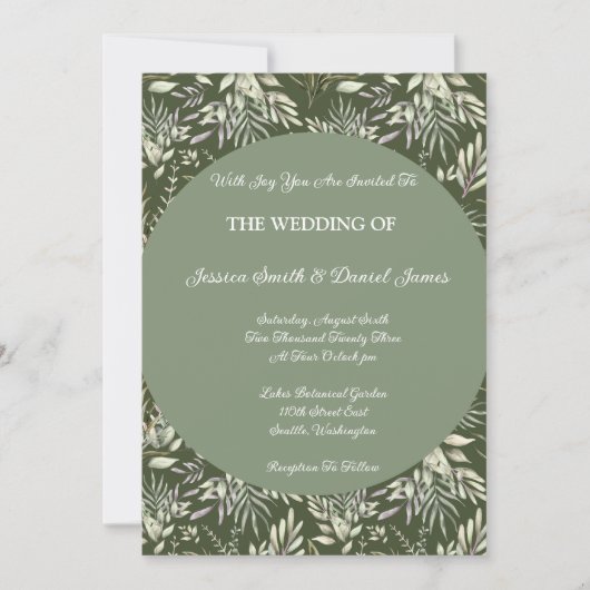 Botanische Hochzeit Einladung (Vorderseite)