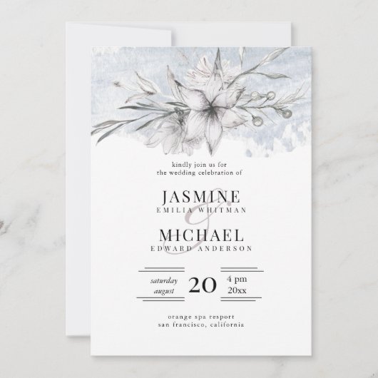 Botanische Hochzeit Einladung (Vorderseite)